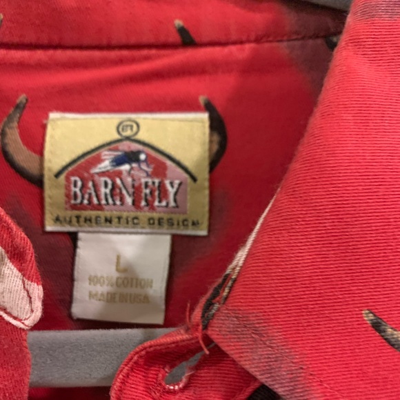 💫🐎🌵🦬VINTAGE Western Mens Shirt - Barn Fly - Picture 2 of 4